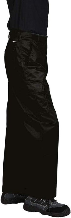 C701 Workwear Cargo Pants in Protective Polycotton with 6 Pockets, Black, 34T