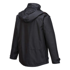 Outcoach Jacket Work Safety Protective Reflective Waterproof Coat, Medium Black