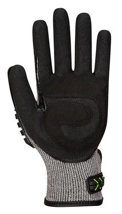 A755 anti Impact Safety Work Gloves - Nitrile Foam Cut Resistant & Impact Reducing Protective Work Gloves Black/Green, Large