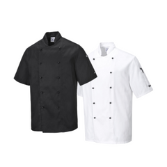 Portwest Mens Kent Chefs Jacket Mandarin Collar Durable Comfort Work C734-KarWorkwear