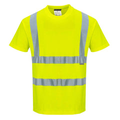 S170 Short Sleeve Cotton Safety Work T Shirt in Reflective Hivis ANSI, Yellow, 5XL