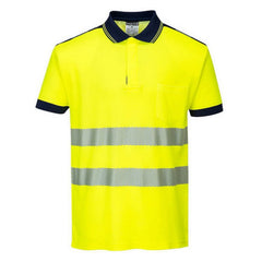 T180 PW3 Hi-Vis Short Sleeve Polo Safety Shirt Yellow/Black, 3X-Large-KarWorkwear