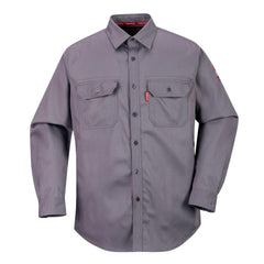 FR89 Fire Resistant Safety Work Shirt in FR Bizflame 88/12 ASTM NFPA, Khaki, Large