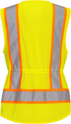 US392 Women'S Hi Vis Safety Work Vest with Reflective Tape Yellow, Xx-Large