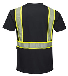 S396 Iona Short Sleeve Safety Work T Shirt with Hivis Reflective Tape, X Large
